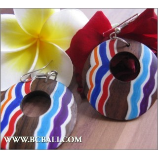 Fashion Woods Earring Painting Bali